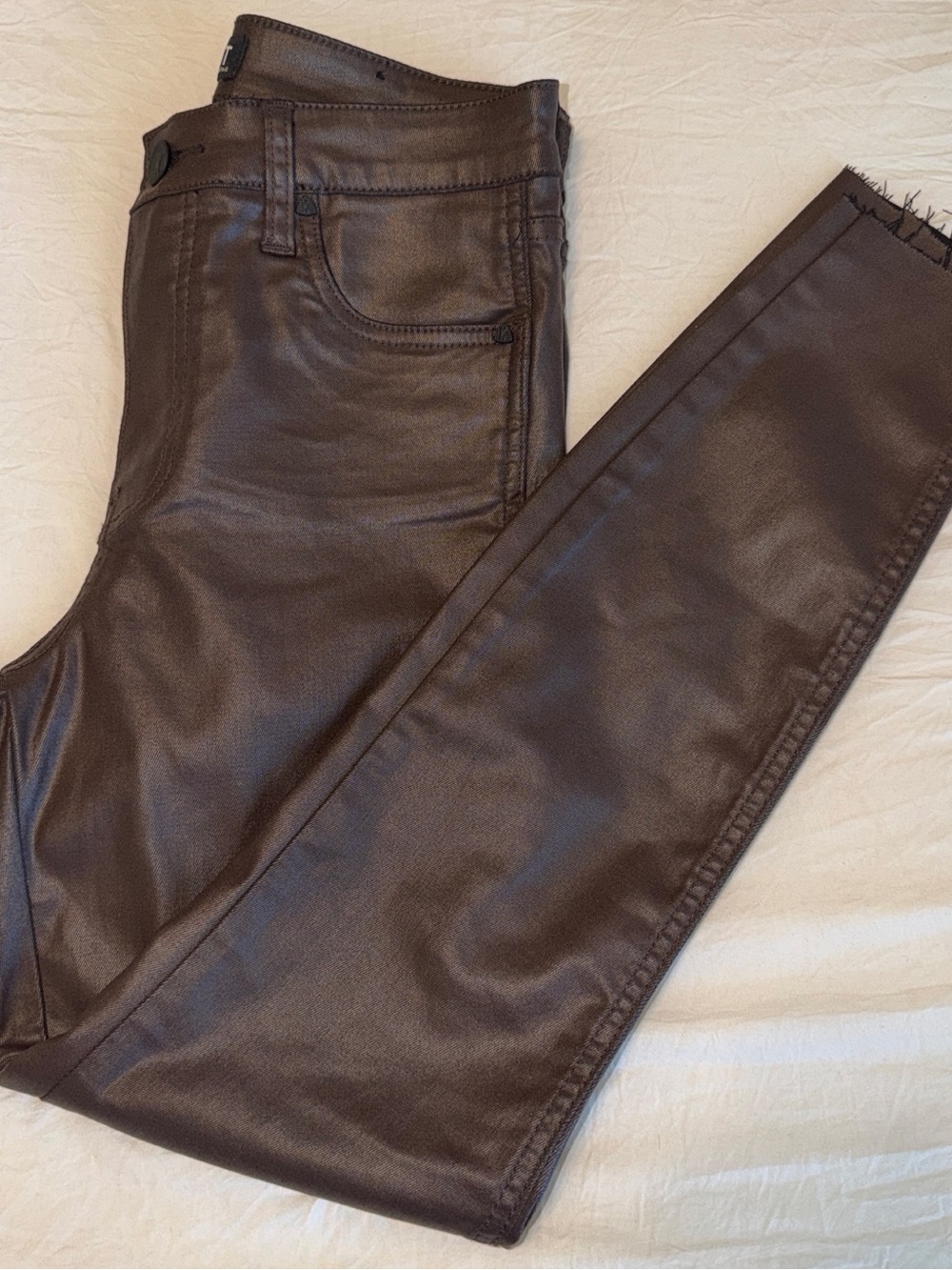 Kut from the Kloth Brown Coated Skinny Pants
